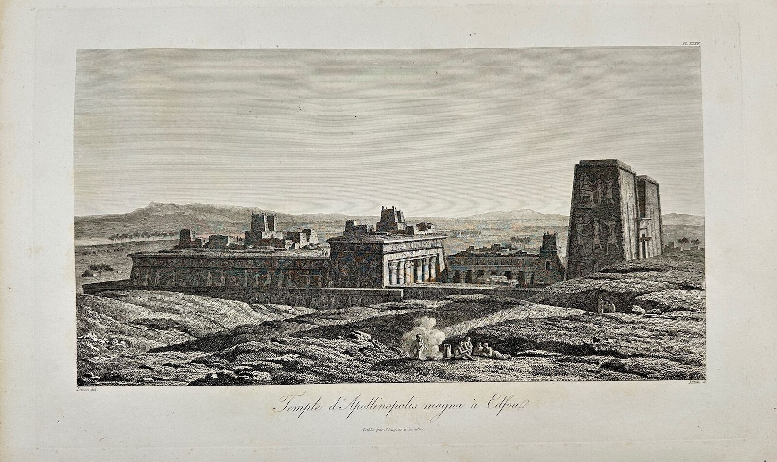 Antique Print - Dominique Vivant Denon - View of Edfu Temple - Egypt - F3