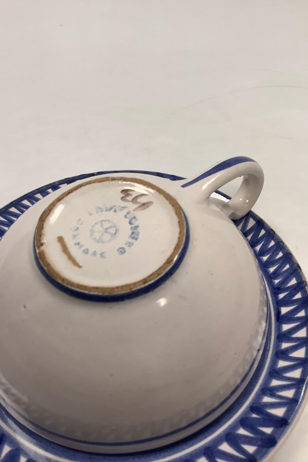 Lars Syberg Ceramics Blue Teacup with saucer