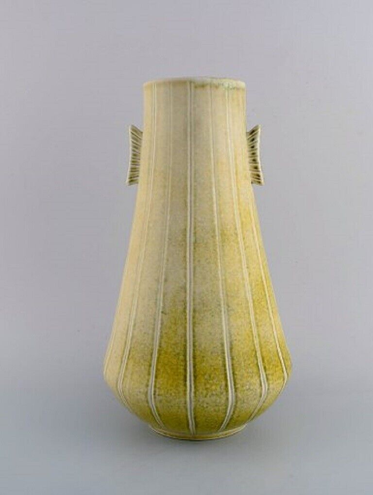 Gunnar Nylund Rörstrand Large rare unique Air Force vase in glazed stoneware