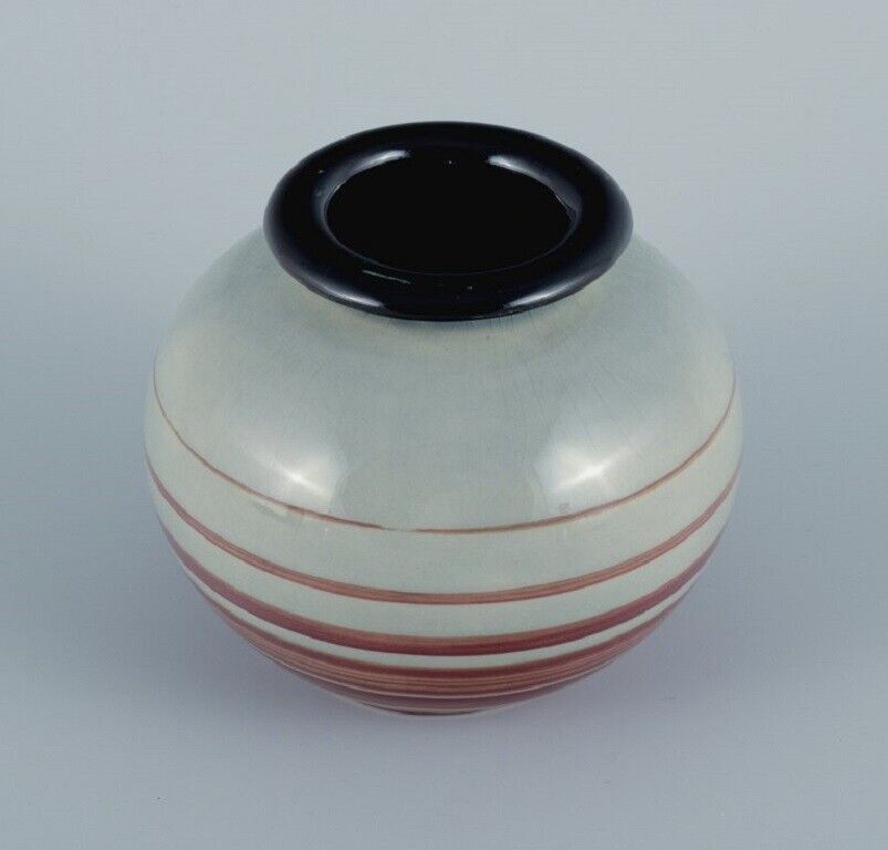 Ilse Claesson for Rörstrand Hand painted Art Deco vase in earthenware 1930s