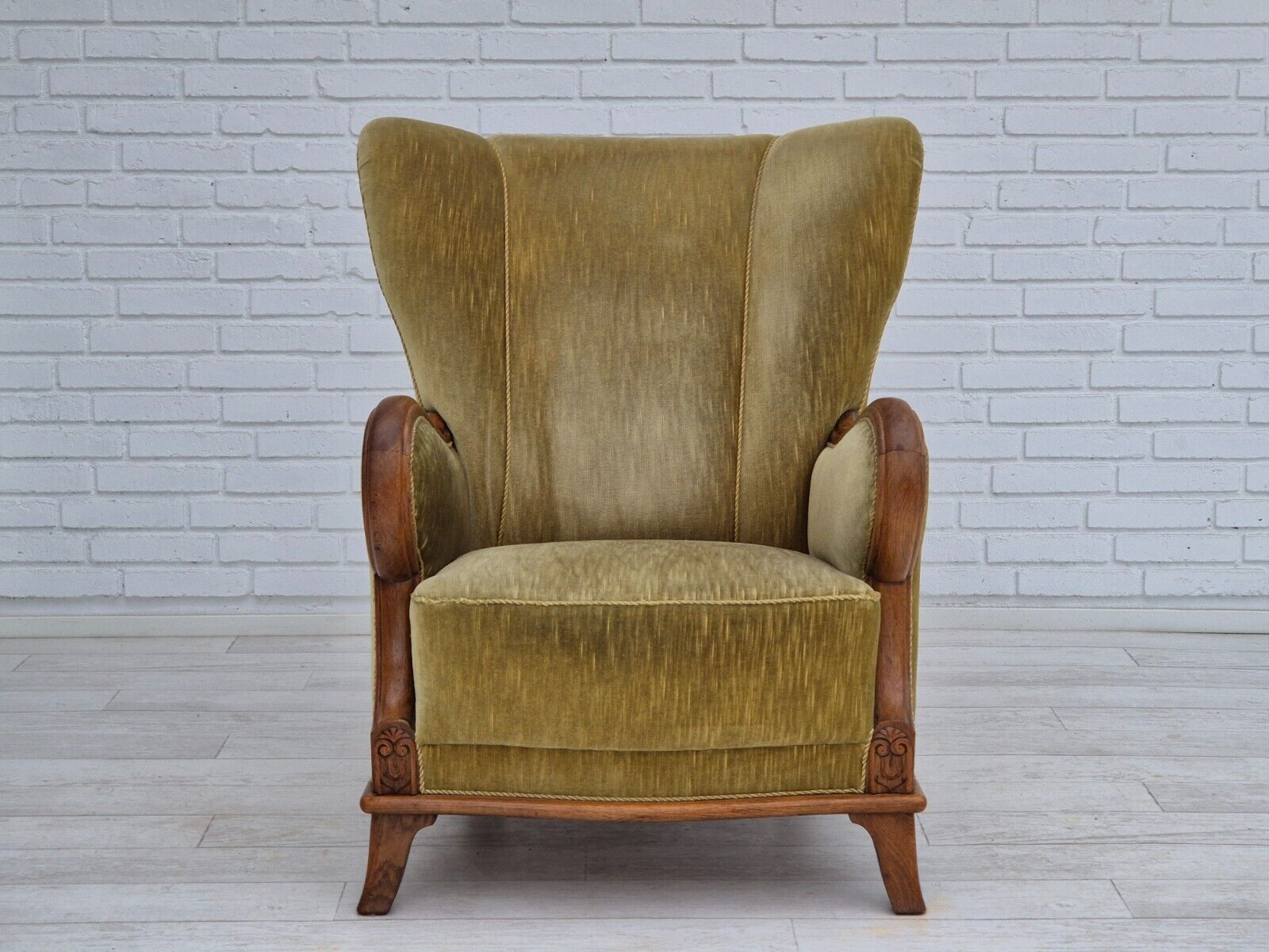 1960s Danish armchair in original very good condition furniture velour oak