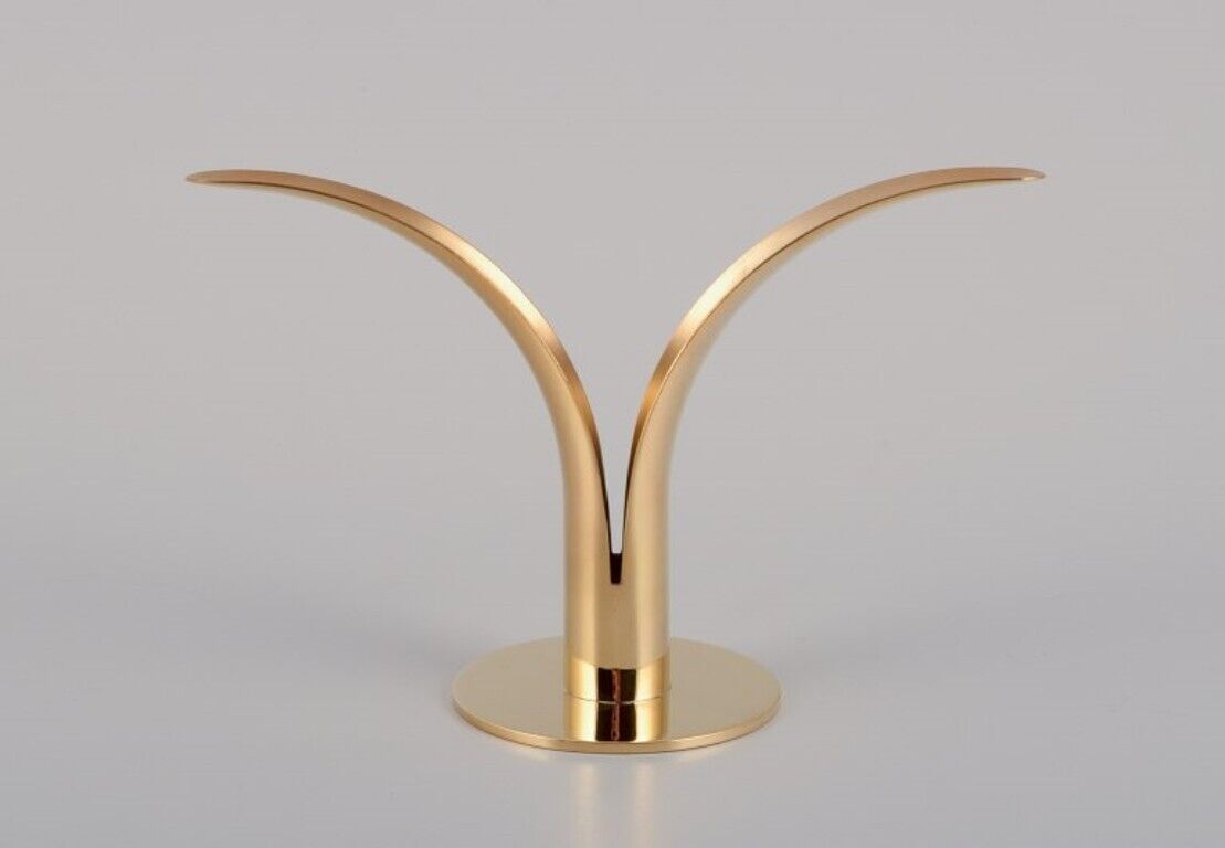 Skultuna "Liljan" candle holder in brass Swedish design 21st C