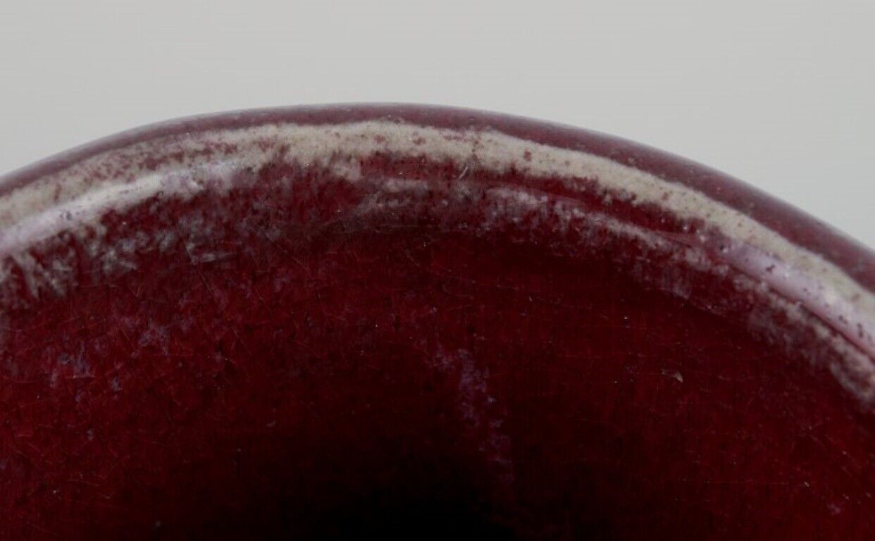 Snorre Stephensen own workshop unique ceramic bowl in oxblood glaze