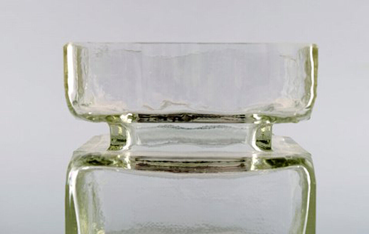 Helena Tynell for Riihimäen Lasi Oy 3 vases in clear and light gray art glass