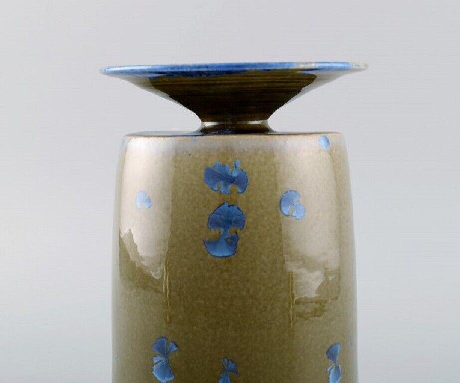 Isak Isaksson Swedish ceramicist Unique vase in glazed ceramics Late 20th C