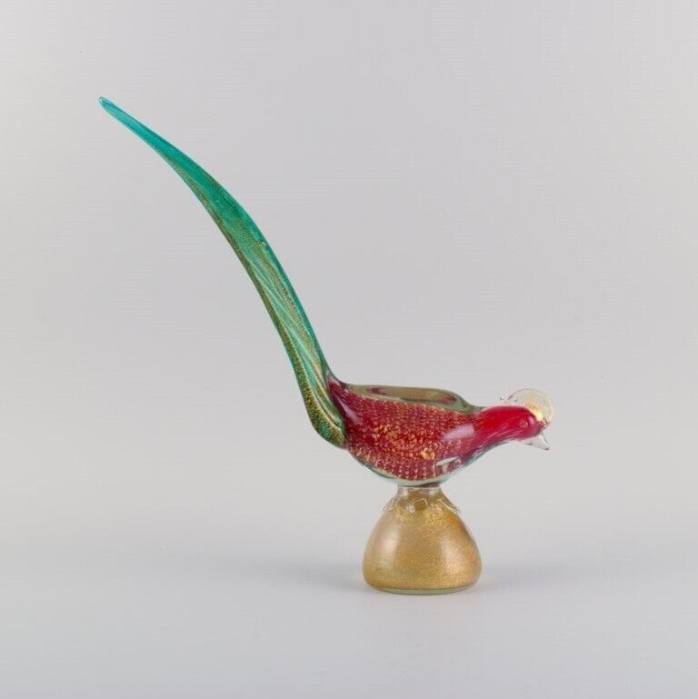 Murano Italy Large mouth-blown sculpture in art glass Exotic bird 1960s