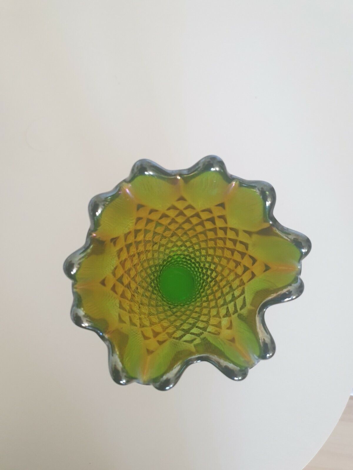 Beautiful Green Glass Vase 23 cm