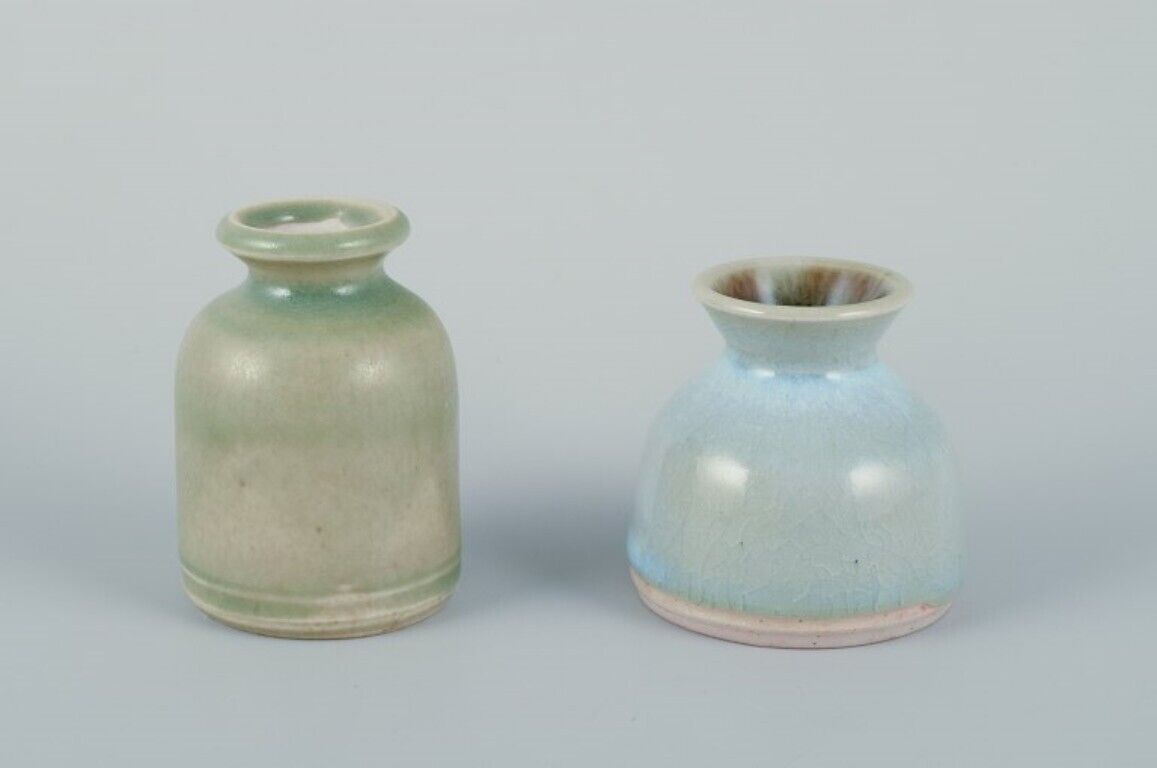 Elly Kuch and Wilhelm Kuch Two ceramic vases in blue and green tones