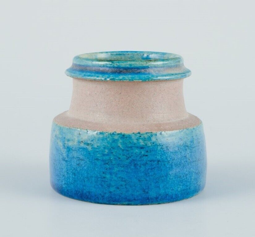 Nils Kähler for Kähler Small ceramic bowl and small vase with turquoise glaze