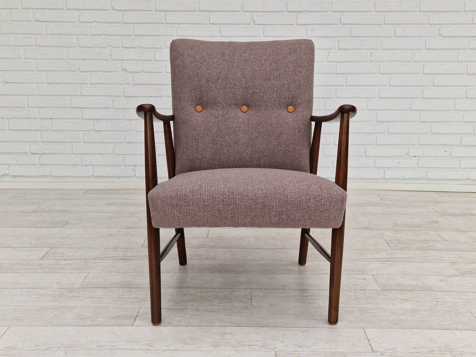 60s Swedish design refurbished armchair furniture wool