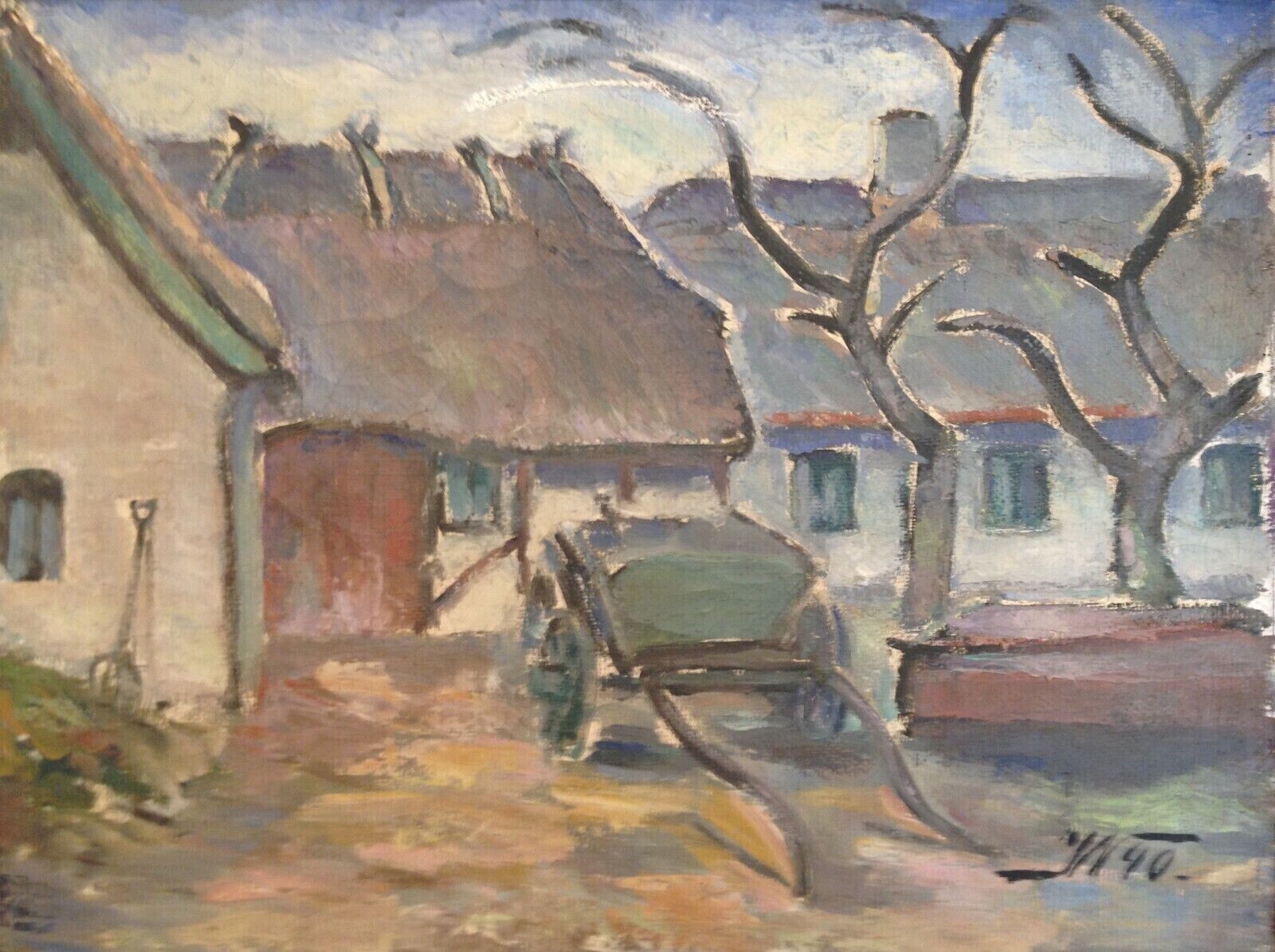 The old farm Oil painting dated 1940