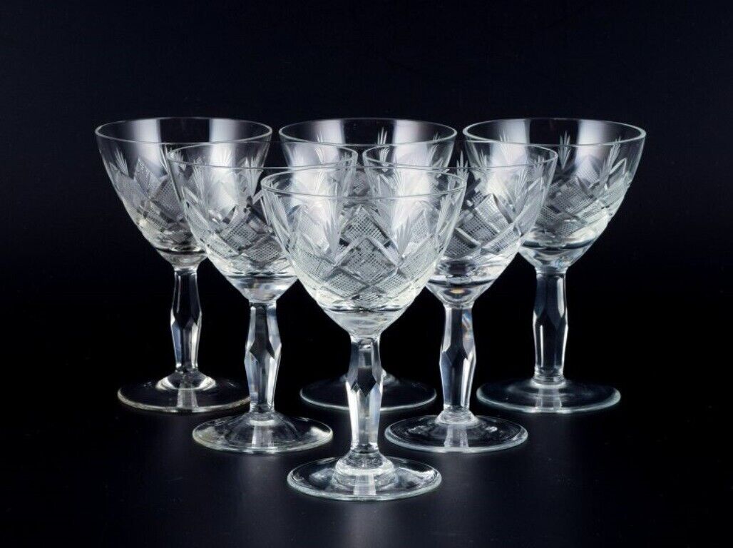 Wien Antik Lyngby Glas Denmark vintage set of six sherry glasses