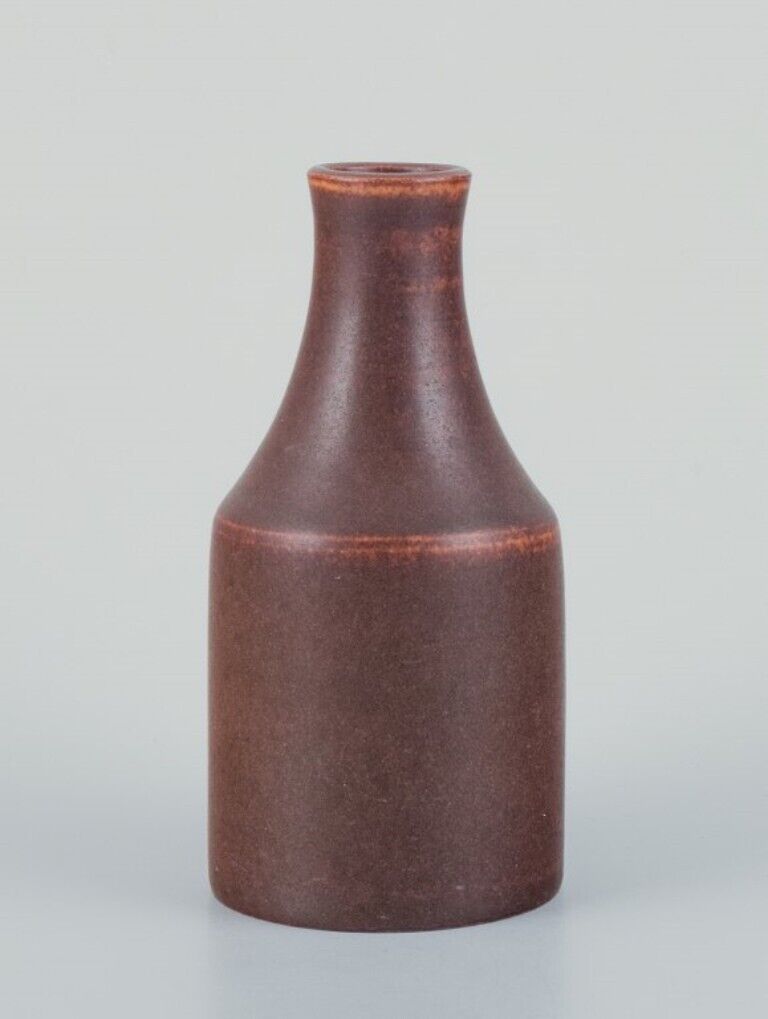 Ingrid and Erich Triller Unique ceramic vase decorated with brown-toned glaze