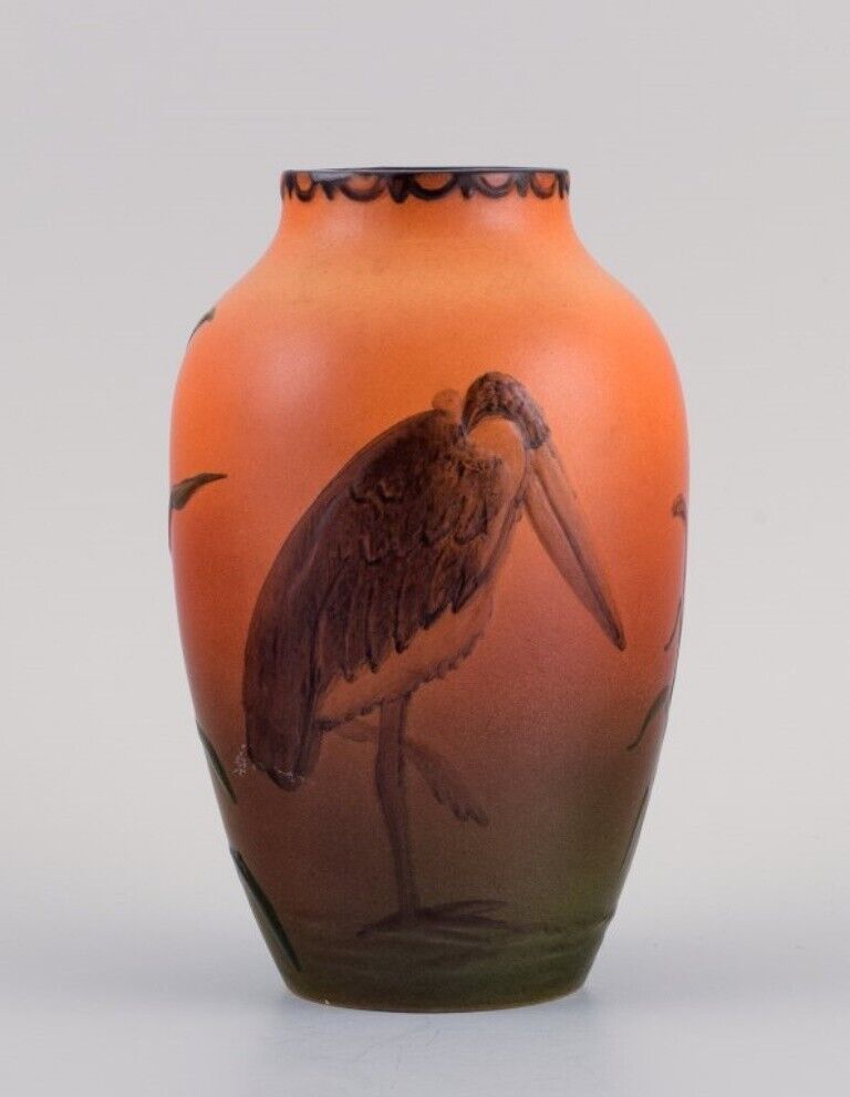 Ipsen's Denmark Rare vase with marabou in hand-painted glazed ceramics