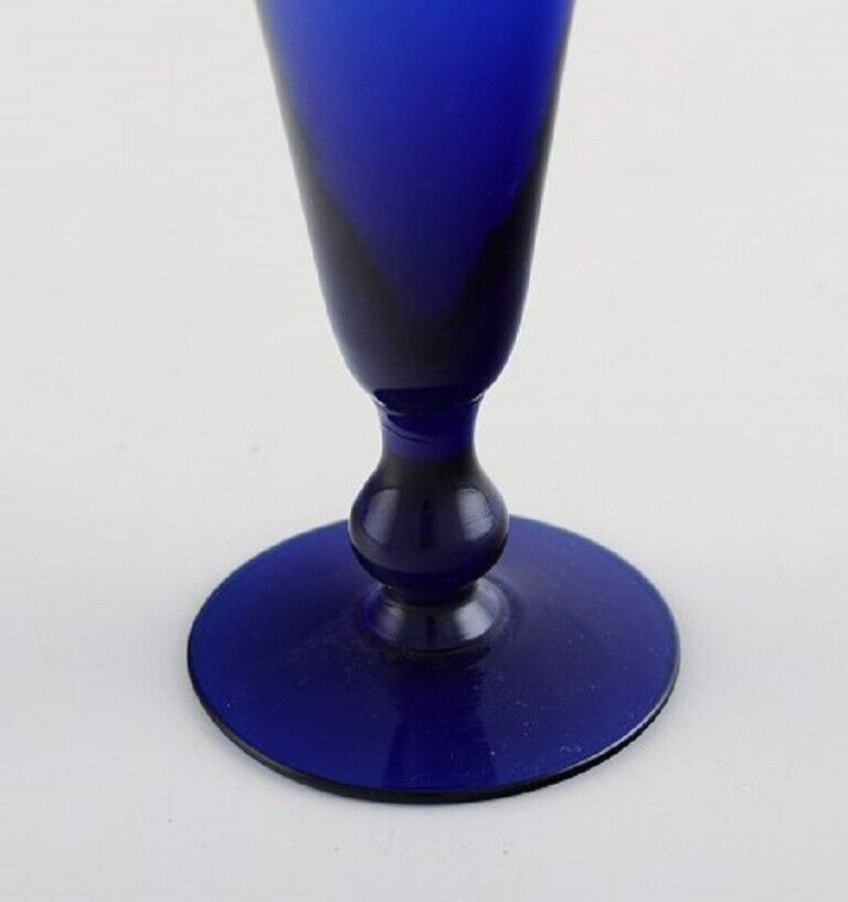 Monica Bratt for Reijmyre 17 small cocktail glasses in blue art glass