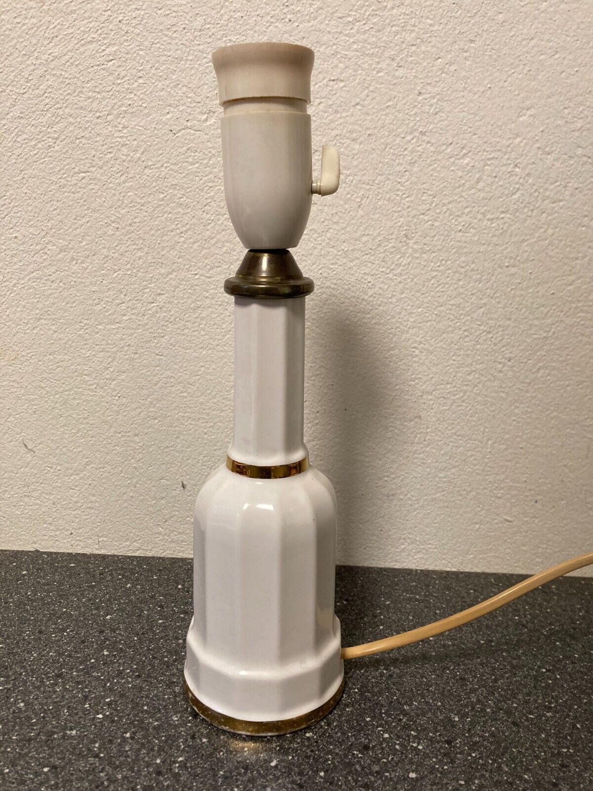 Søholm Danish Mid-Century Modern Ceramic Lamp H 23cm White/Gold No Shade