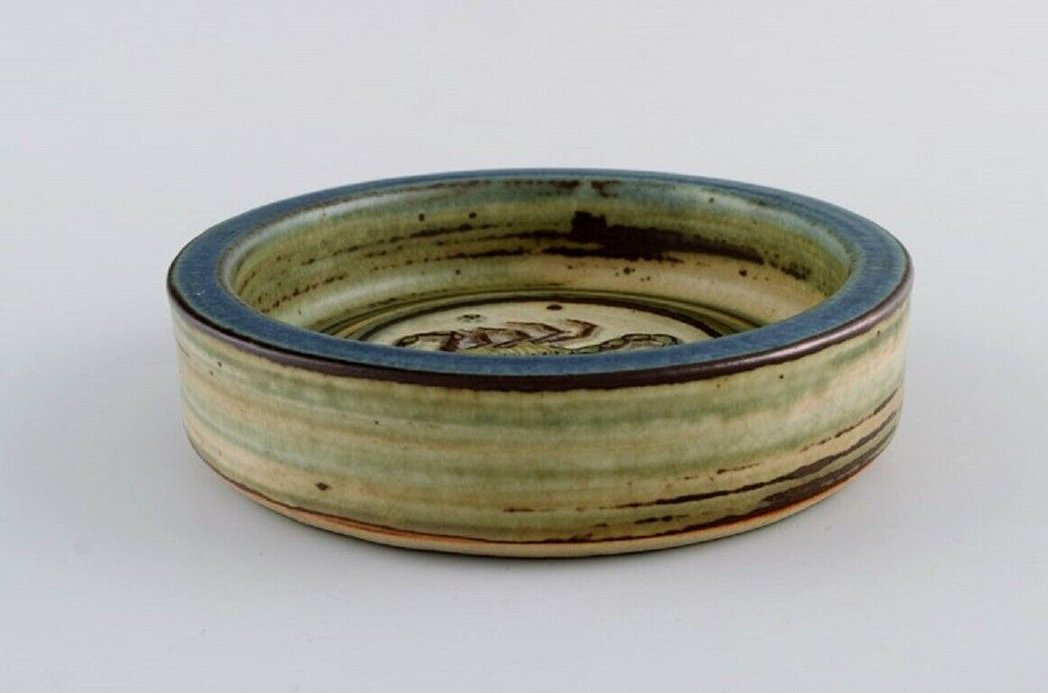 Royal Copenhagen low bowl in glazed ceramics with scorpion