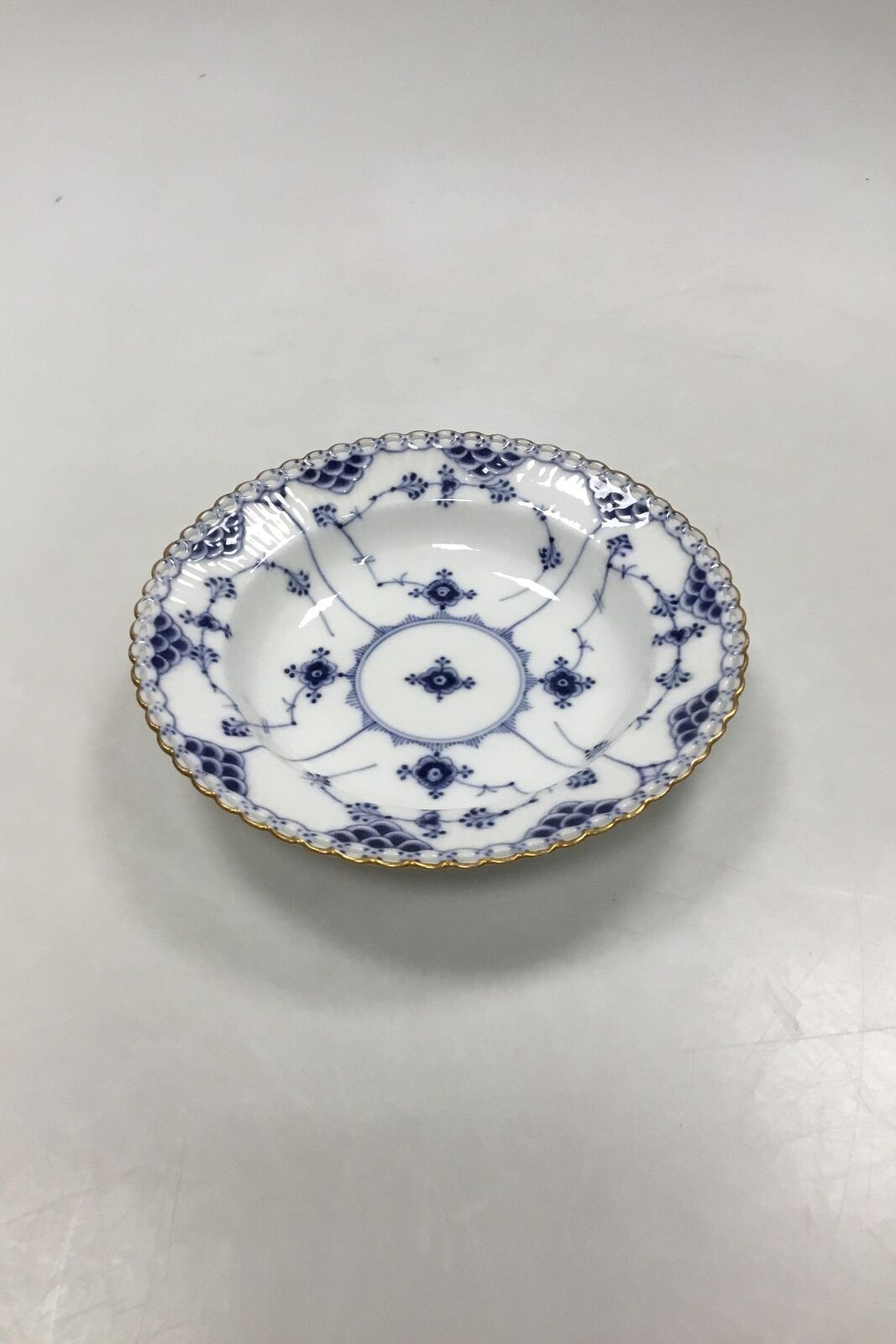 Royal Copenhagen Blue Fluted Deep Plate with Gold No 1170