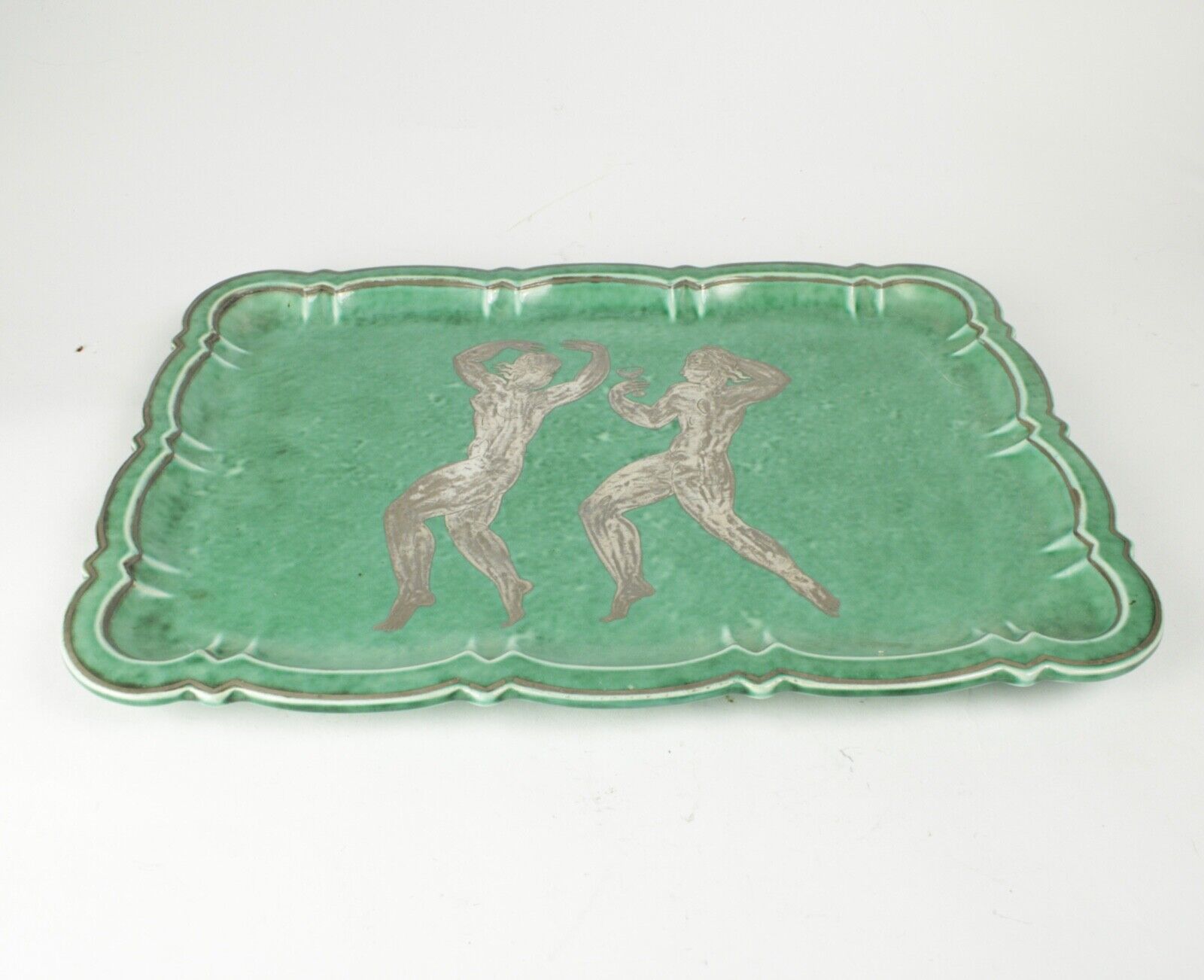Argenta tray for Gustavsberg with Art Deco decoration in silver by Wilhelm Kåge