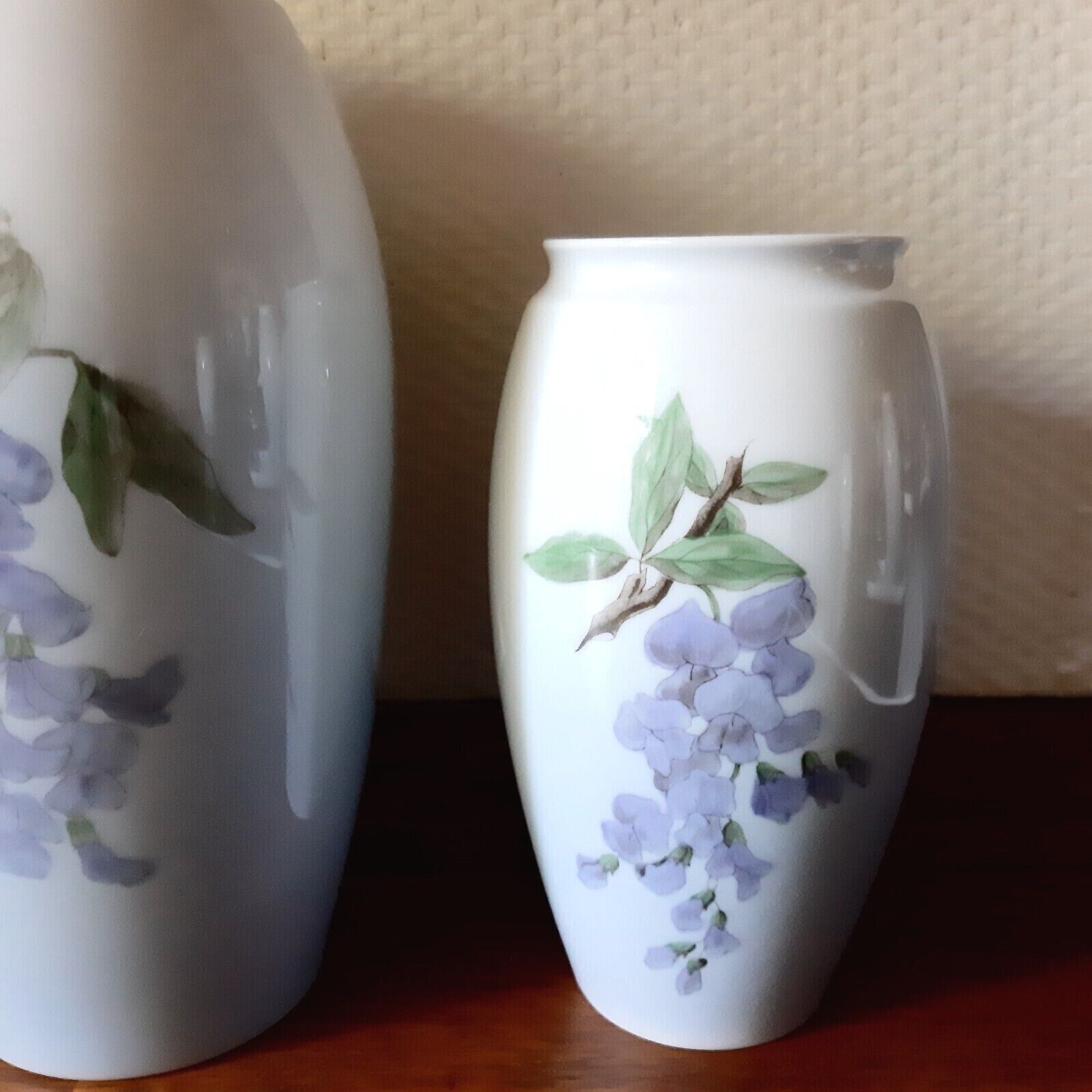 Pair of Floral vases # 72-251 & # 72-254 Bing & Grondahl Royal Copenhagen Fact 1