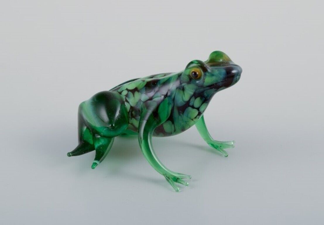 Murano Italy  Collection of five miniature glass figurines of frogs