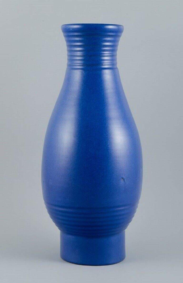 Bo Fajans Sweden Large ceramic vase in blue glazeApprox 1960s