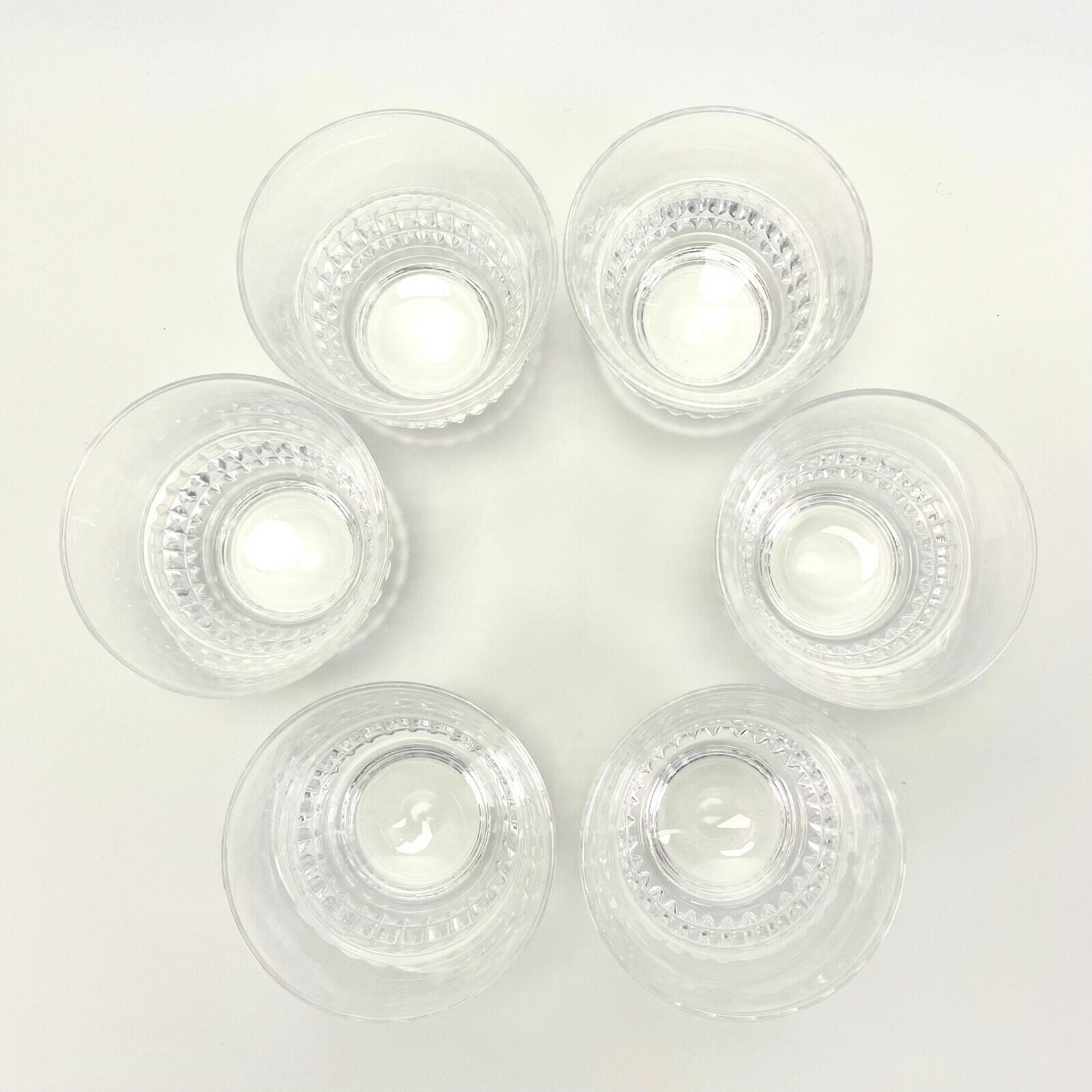 6 pc MCM Bengt Edenfalk Skruf Corona Cut Crystal Cocktail Drinks Glasses Barware