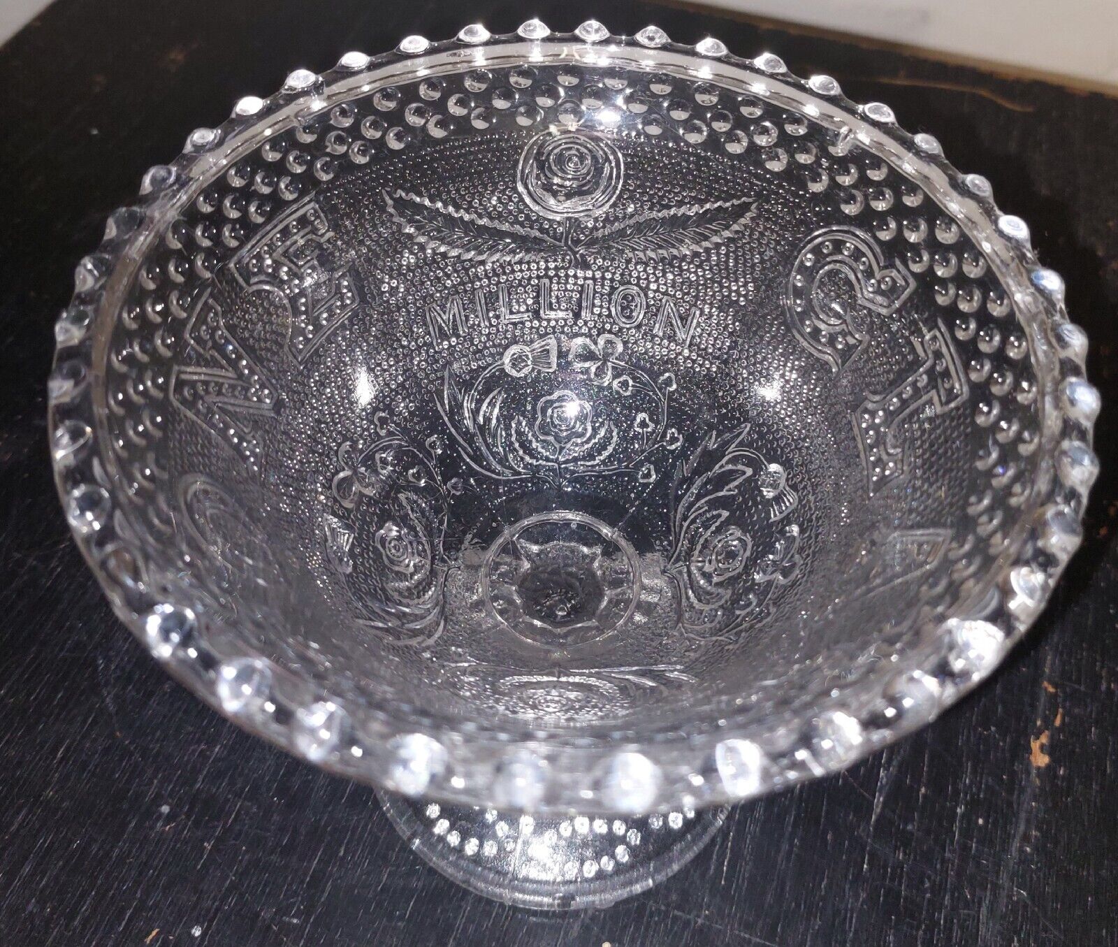 Gladstone for the Million glass pressed glass bowl on foot c 1890