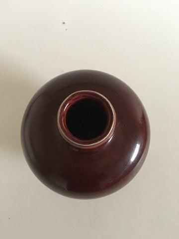 Royal Copenhagen Stoneware vase in Oxblood Glaze Sang de Boeuf No 97/43