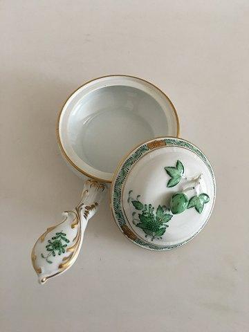 Herend Hungary Chinese Bouguet Green Casserole dish with lid