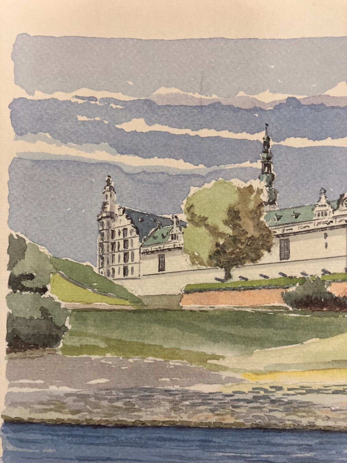 Mads Stage Kronborg Denmark Elsinore Helsingør Drawing Illustration 1986 21*30cm