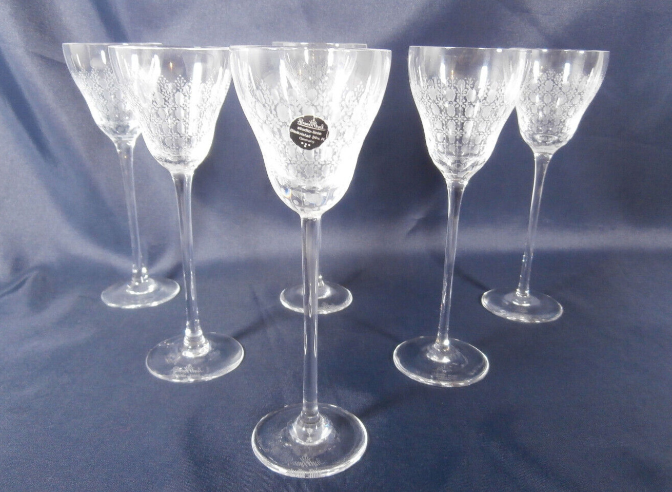 💥  Vintage Bjorn Wiinblad Rosenthal "6 Romance" Crystal cut sherry stem glass