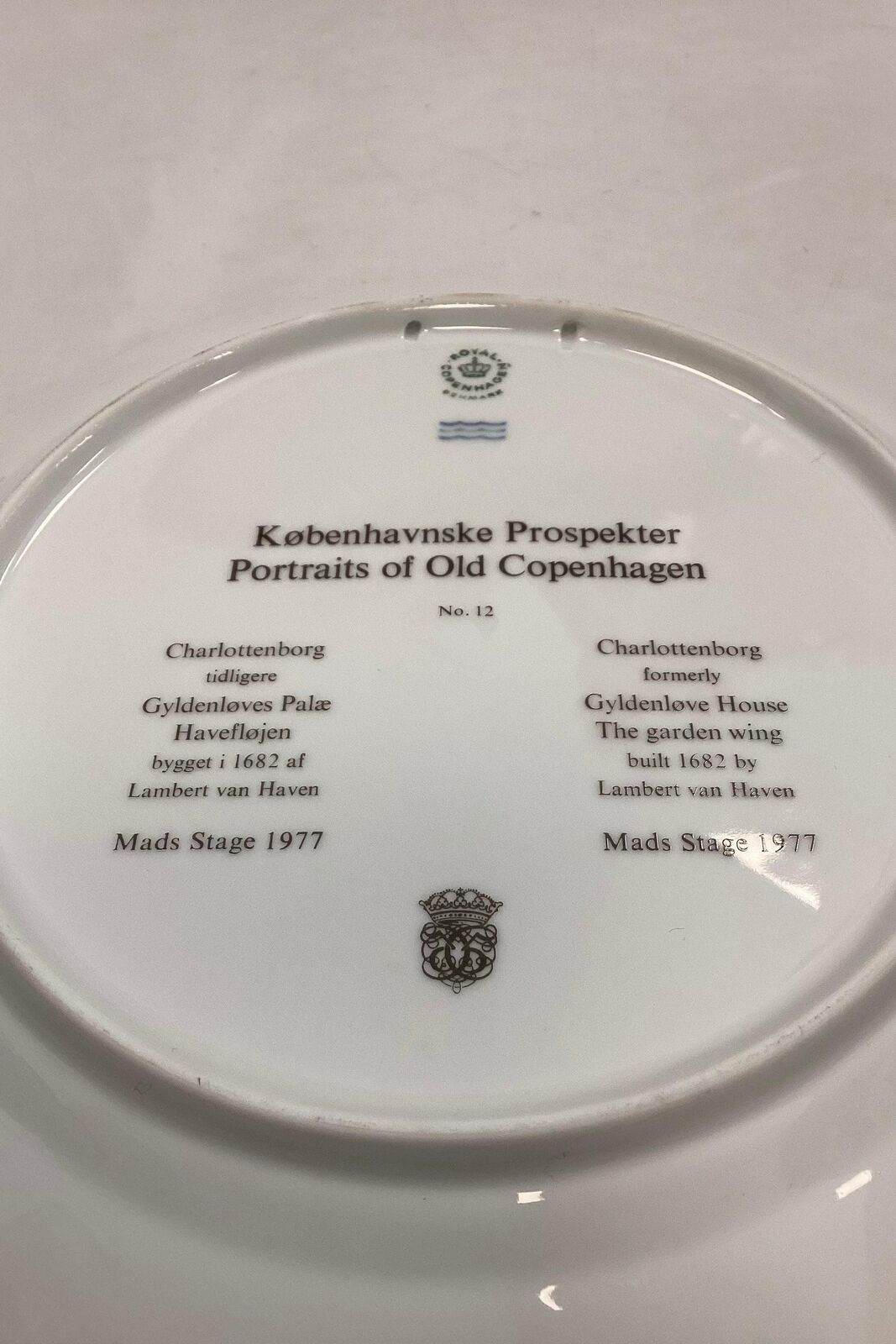 Royal Copenhagen Plate Copenhagen Prospects Charlottenborg No 12