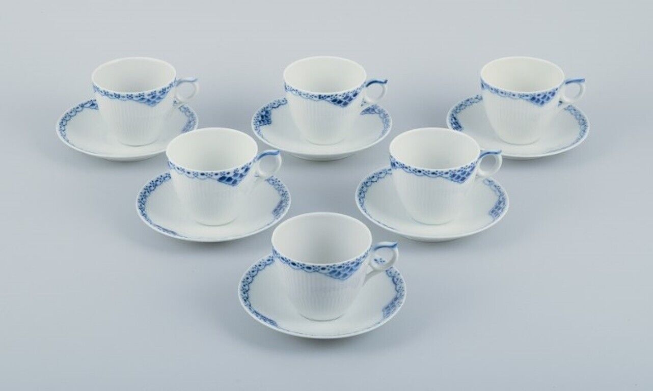 Royal Copenhagen Princess set of six coffee cups with saucers 1975-1979