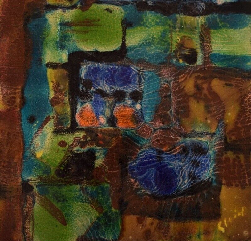 Hardy Strid (1921-2012) Swedish artist Enamel on sheet metal