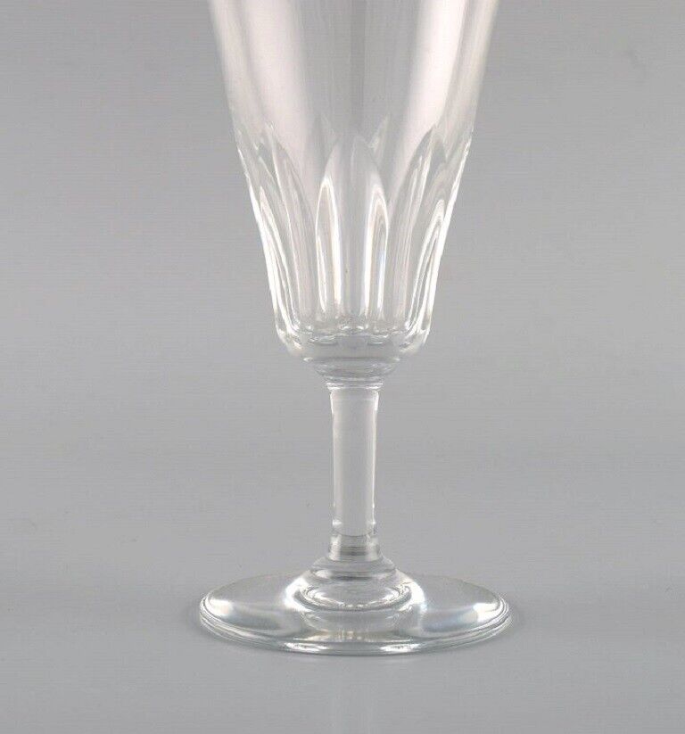 Baccarat France 10 Art Deco champagne flutes in crystal glass