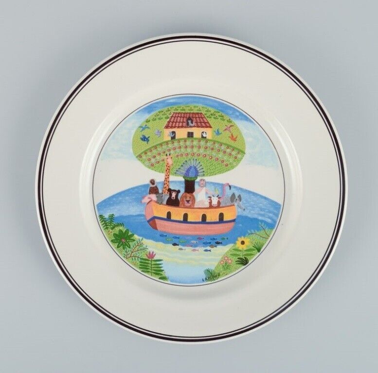 Villeroy  Boch Luxemburg design Gérard Laplau  Four "Naif" porcelain plates