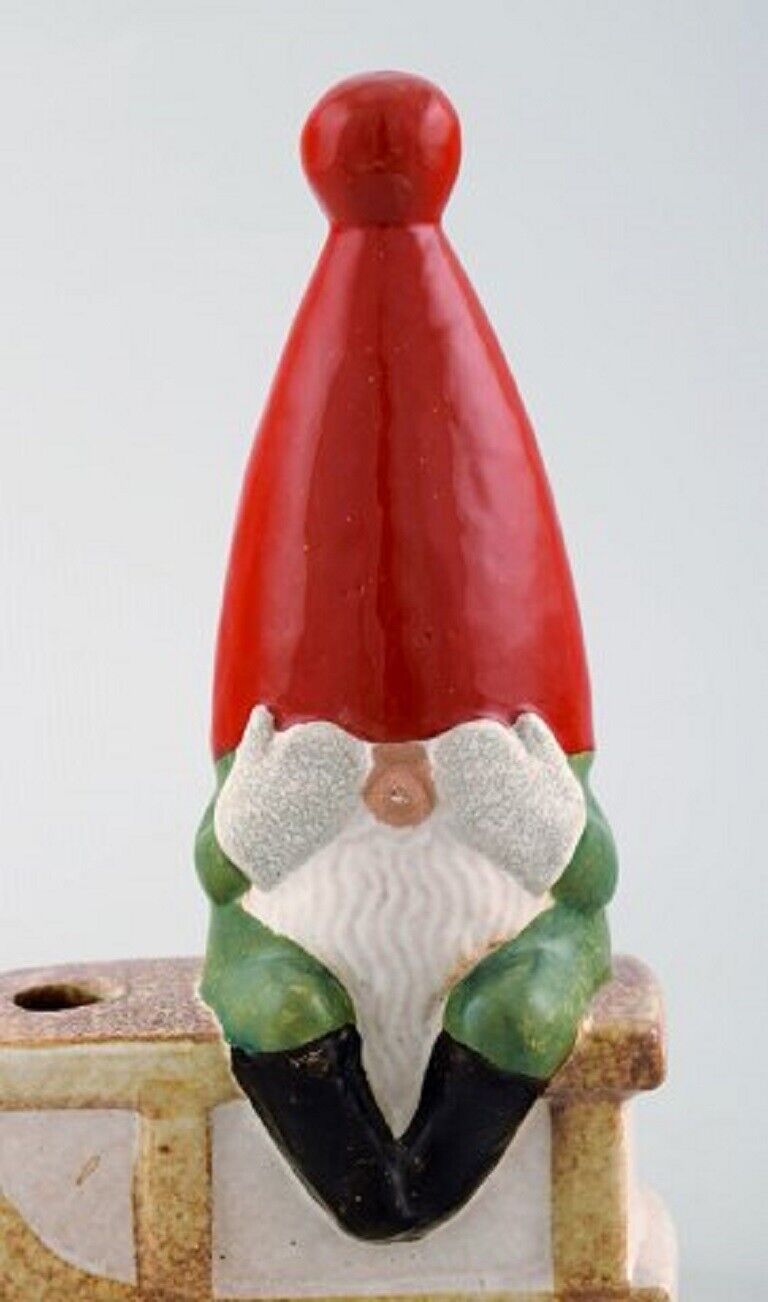 Lisa Larson for Gustavsberg Candlestick Elf in glazed stoneware 1995