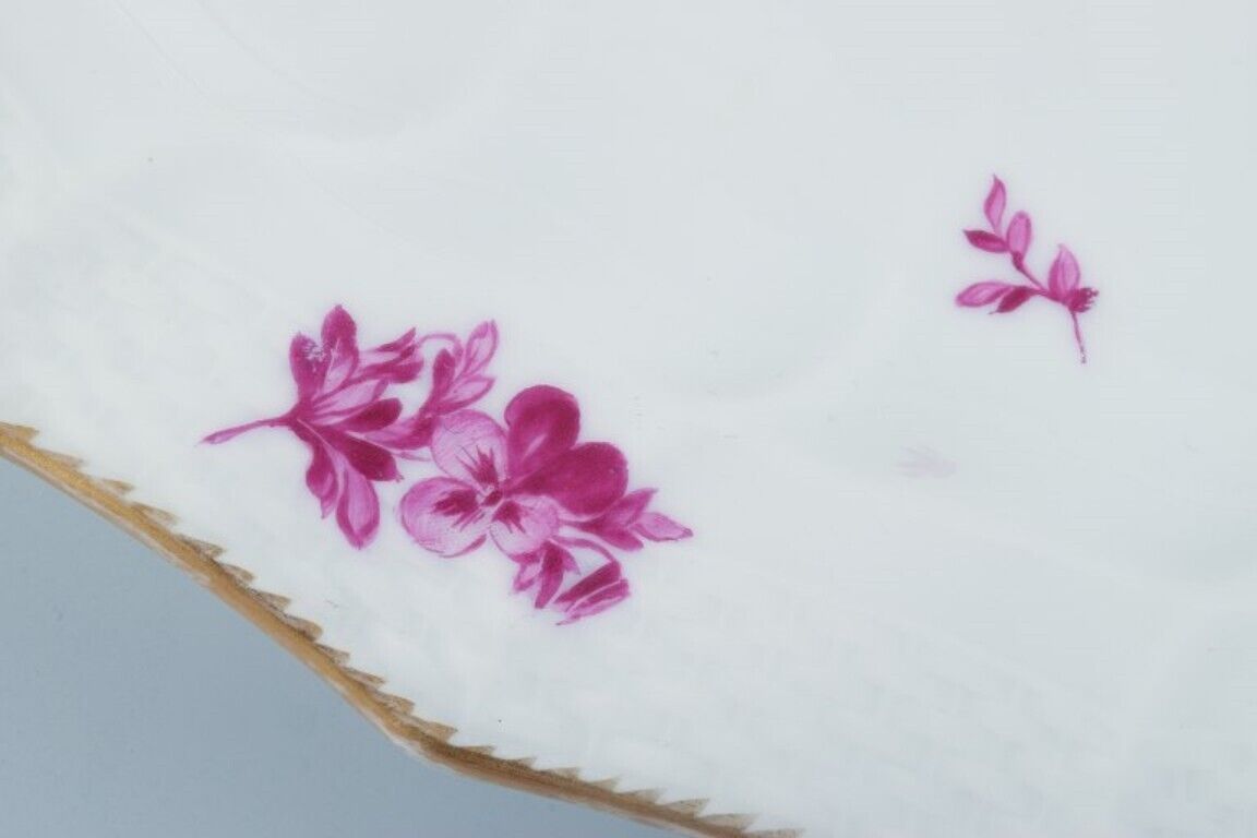 Royal Copenhagen large oval serving dish in porcelain with purple flowers