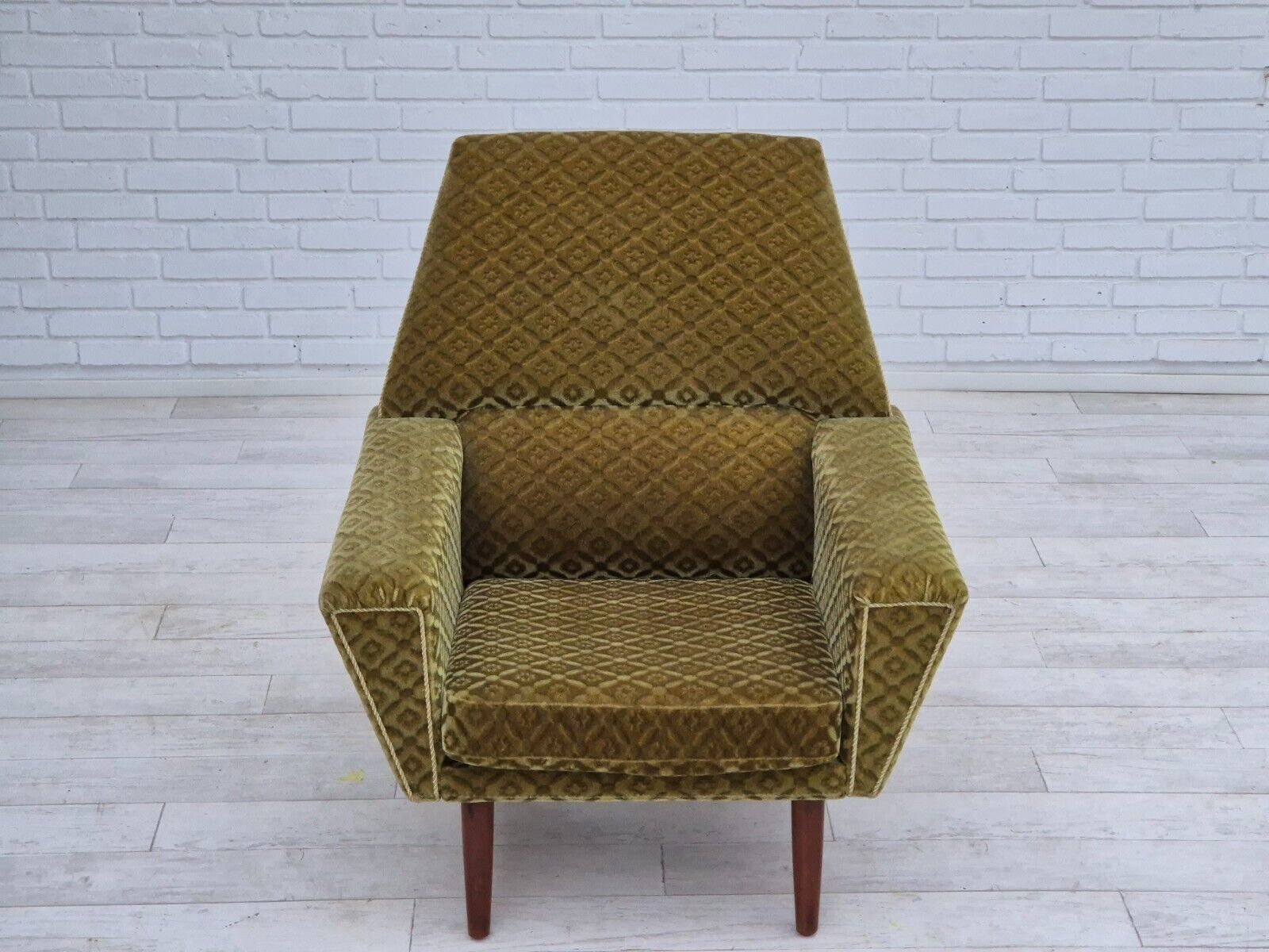 1970s Danish highback armchair by Georg Thams original upholstery velour