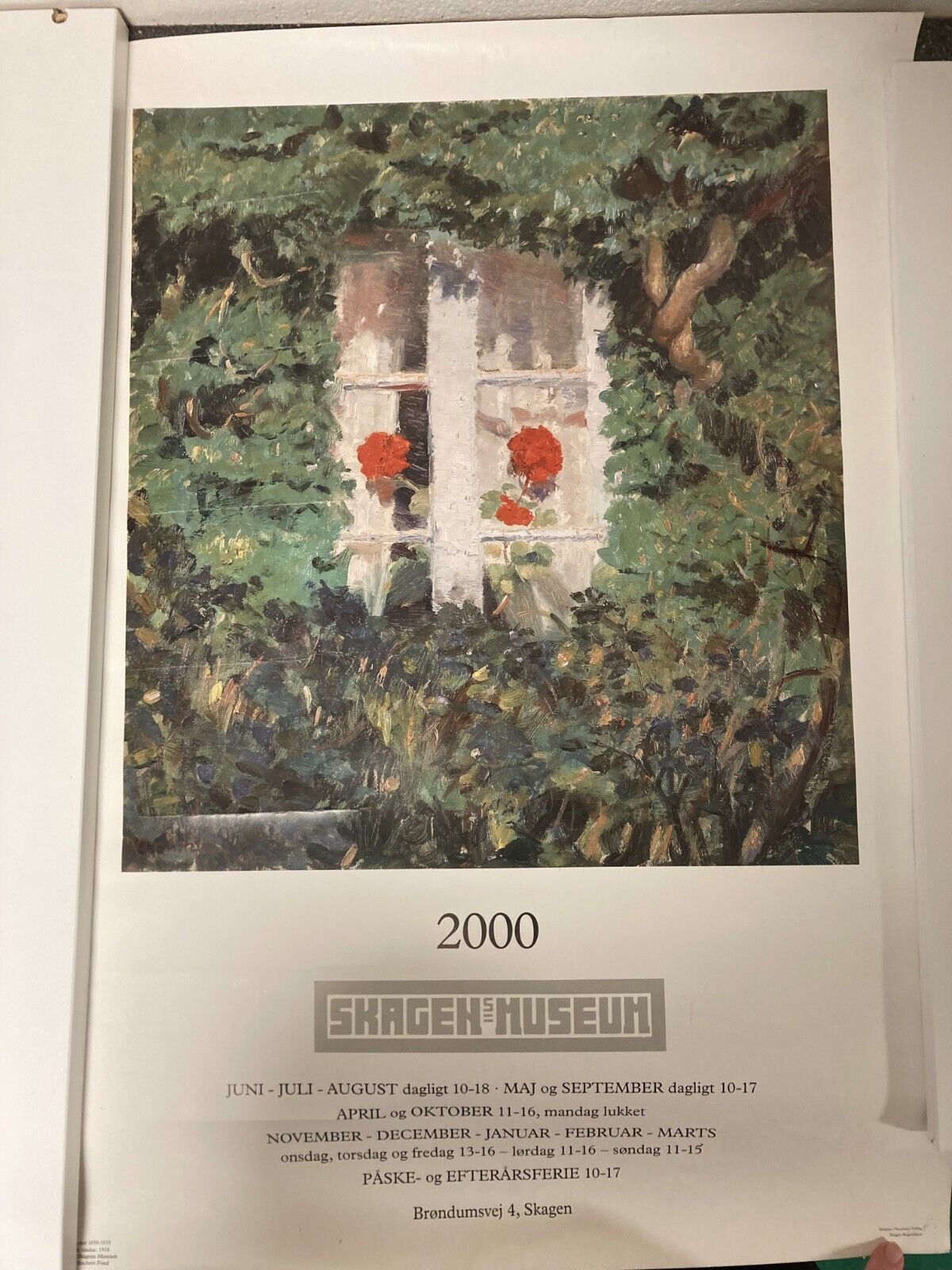 Danish Skagen Museum Vibrant Floral Window Scene 2000 Exhibition Poster 50x70cm