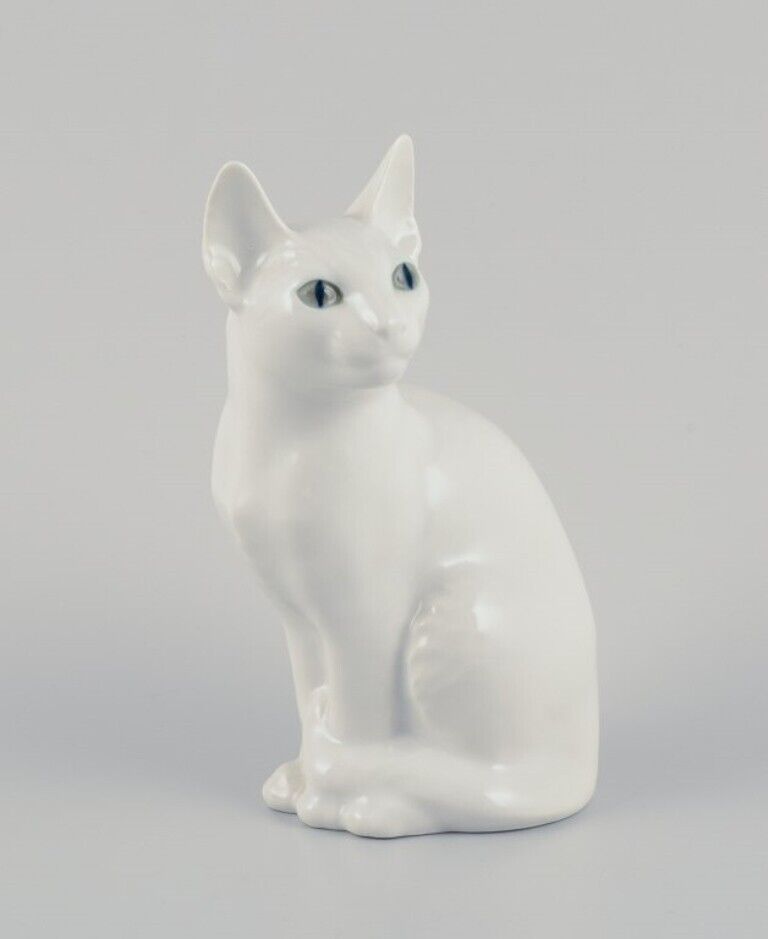 Royal Copenhagen Porcelain figurine of a white Siamese cat