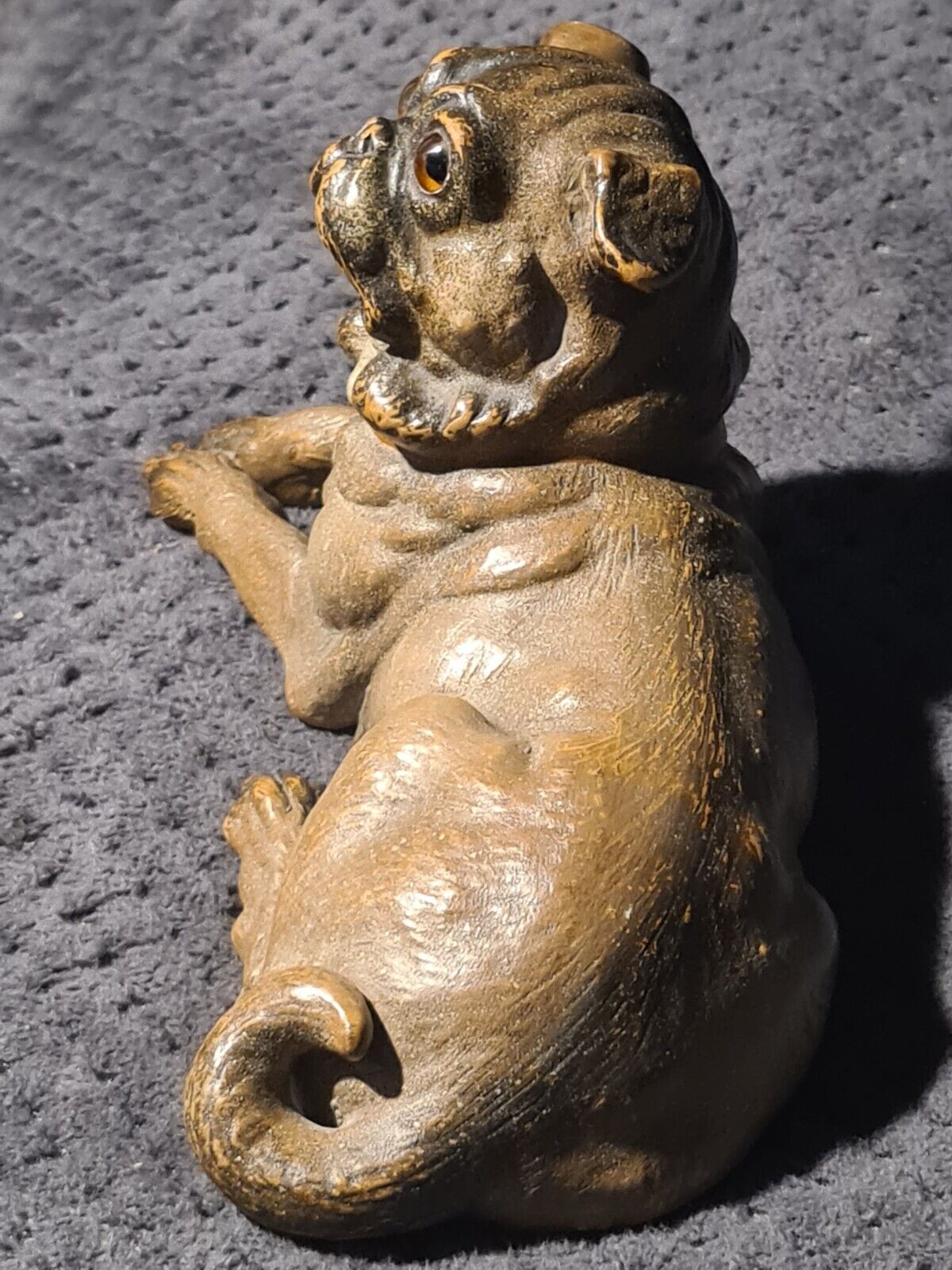 Friedrich Goldschneider terracotta pug 1890 Austria