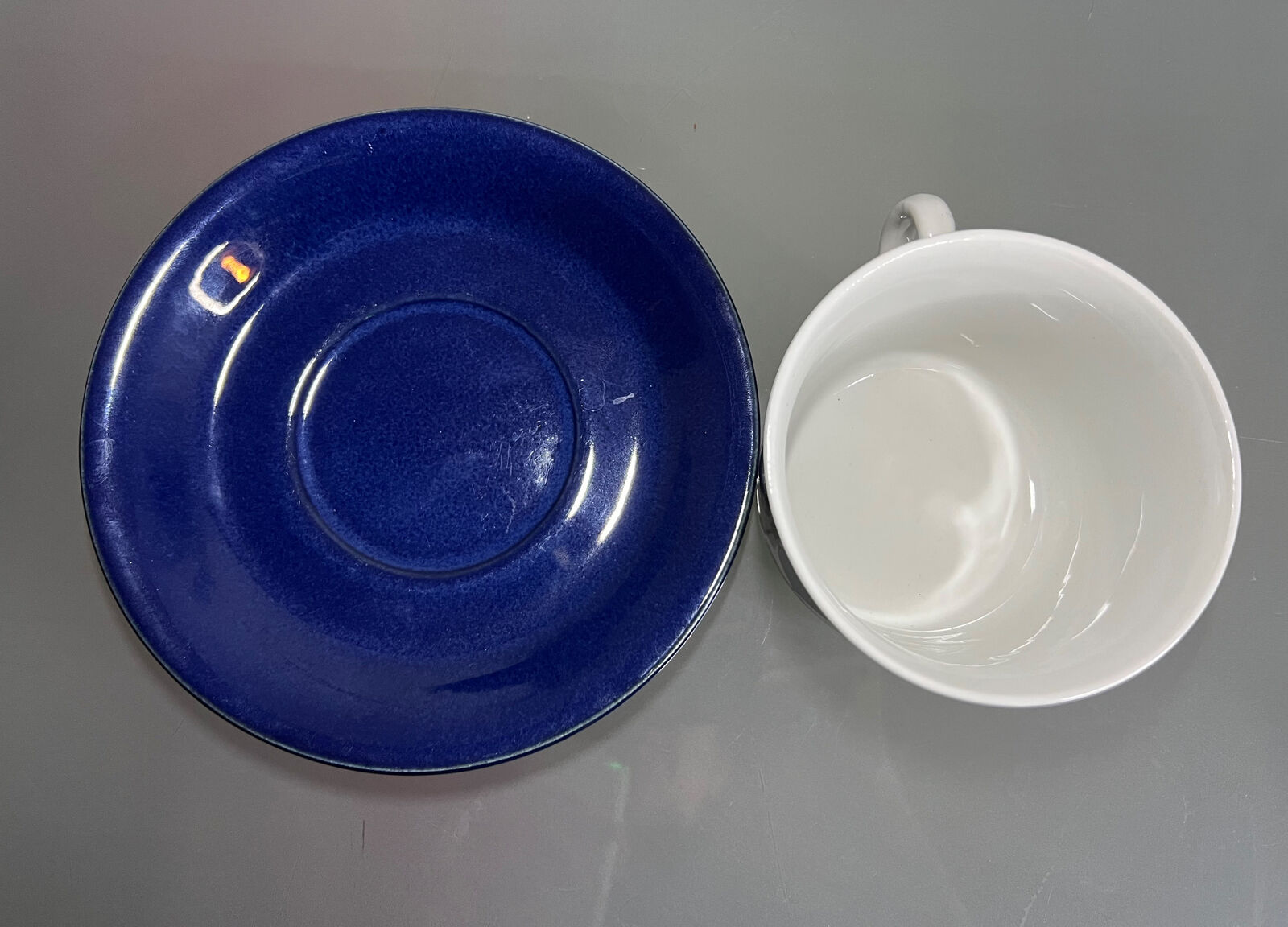 Gefle Groblad (Blue) Tea Cup with Saucer by Barbro Löfgren-Örtendahl
