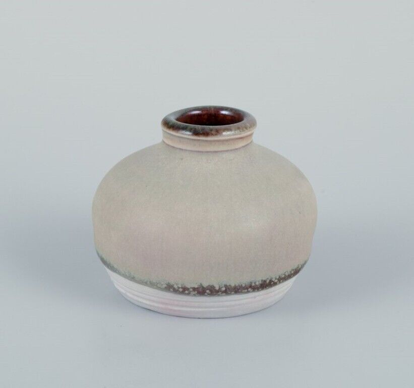 Elly Kuch and Wilhelm Kuch Two ceramic vases Sand-colored glaze 1980s