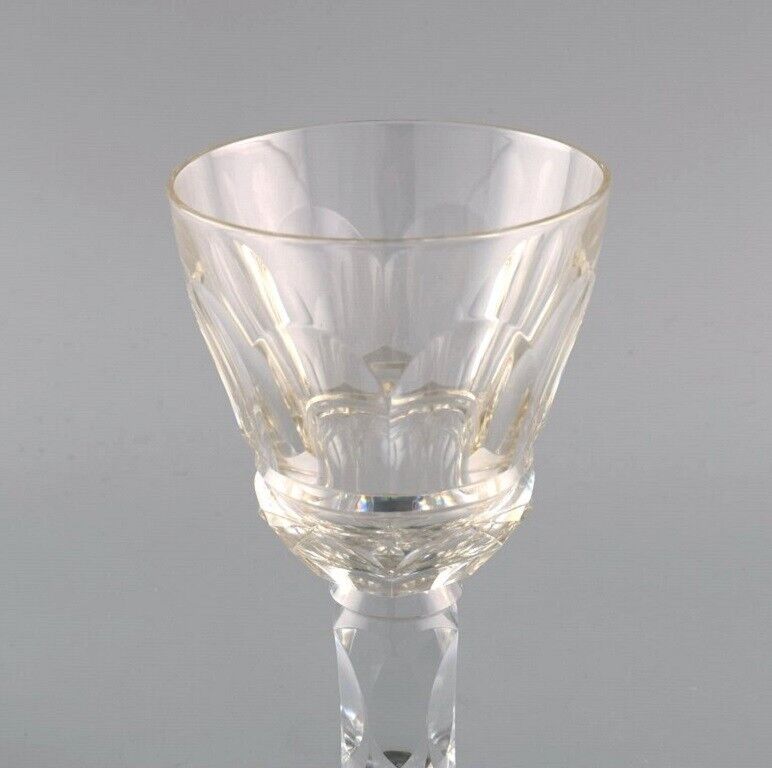 Baccarat France Six Art Deco red wine glasses in clear crystal glass