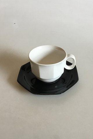 Bing  Grondahl White Café Coffe Cup and black Saucer No 305