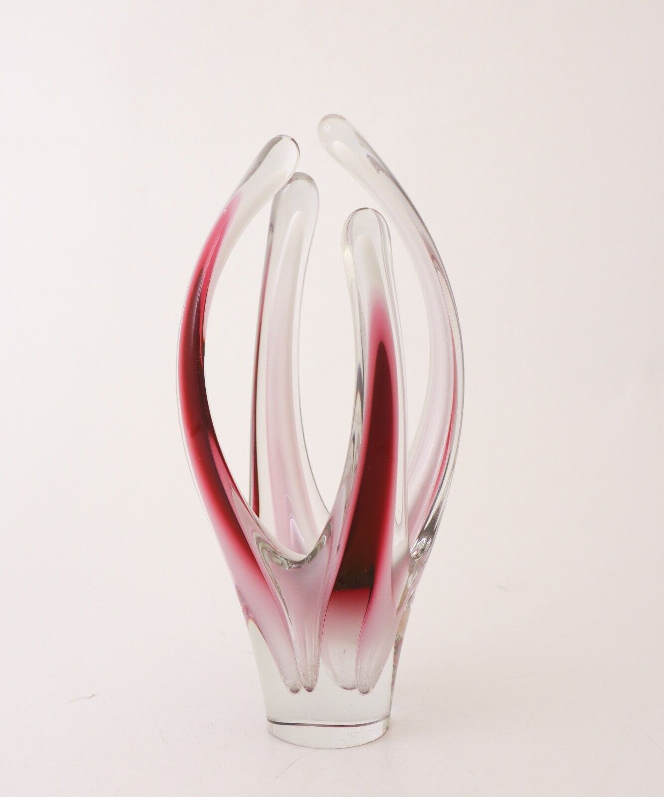 Pink Glass Vase Sculpture - Coquille - Paul Kedelv Flygsfors 1960 - Scandinavian