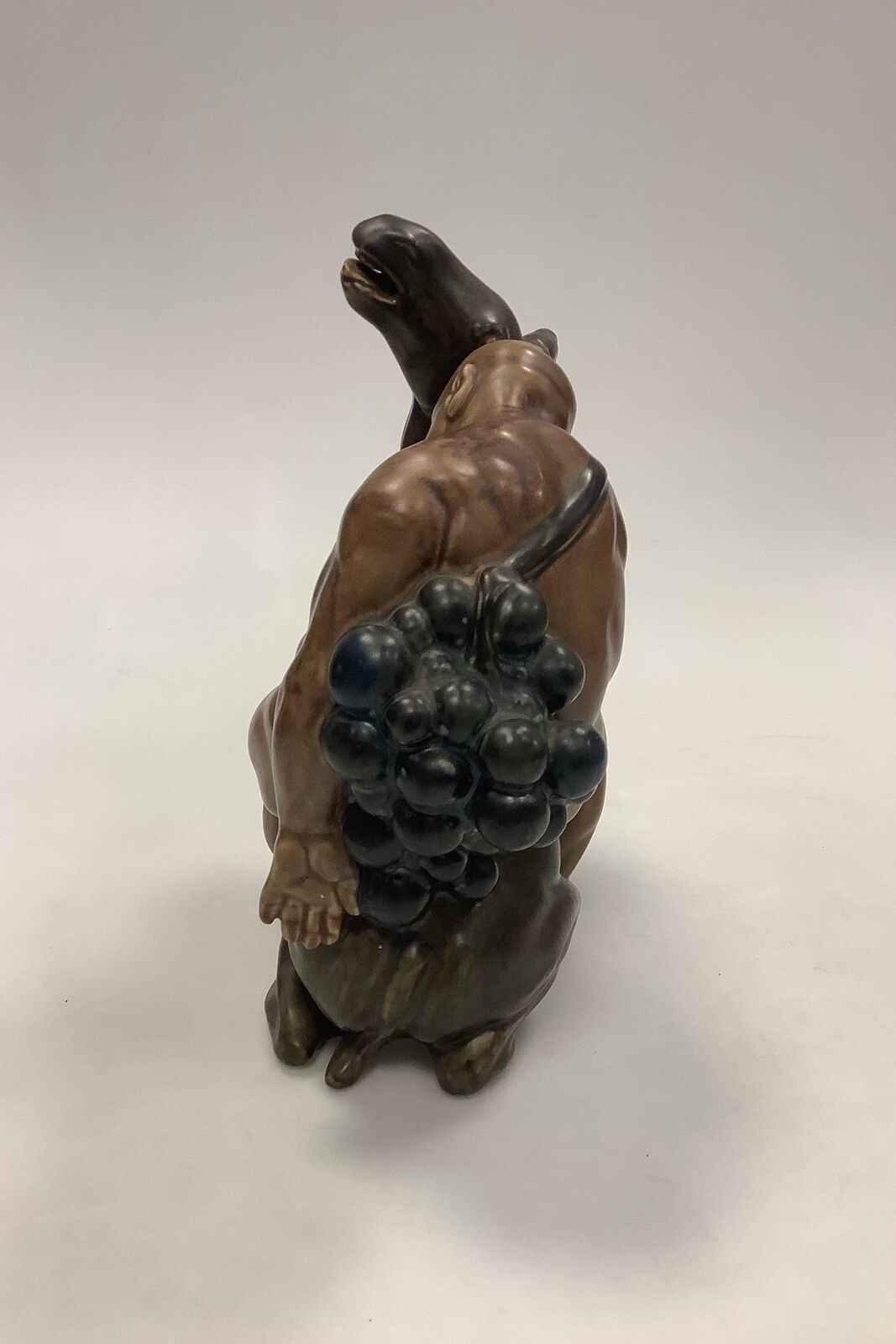 Kai Nielsen Stoneware figurine no 4026 Sleeping Bacchus and climbing Faun on