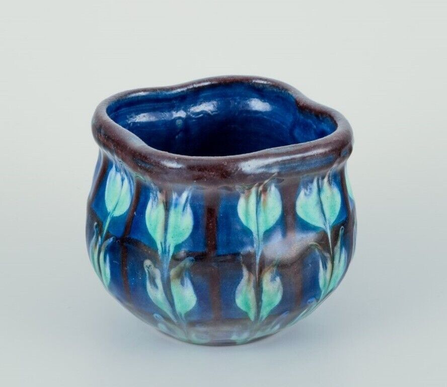 Nils Kähler for Kähler Small ceramic bowl and small vase with turquoise glaze